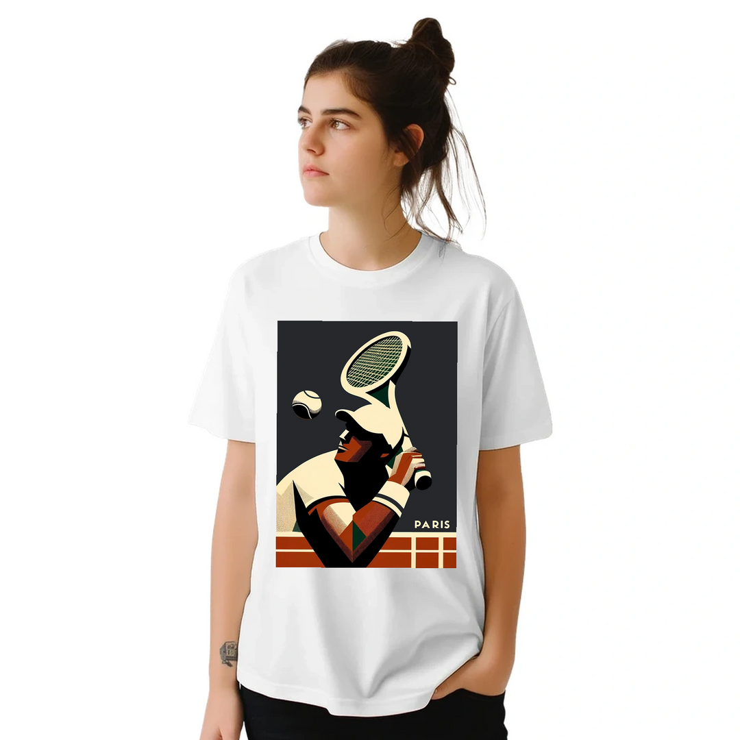 T-shirt vibrante de ténis, ideal para usar em campo e fora dele, com conforto e durabilidade