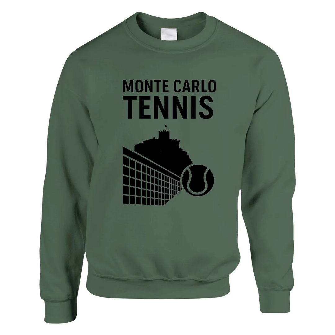 Suéter Monte Carlo Tennis, suave y duradero, mezcla de 50% algodón y 50% poliéster, con corte clásico y comodidad garantizada