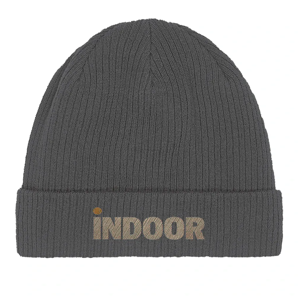 Czapka beanie Indoor Tennis z haftem, wykonana z 100% organicznej bawełny, idealna na każdą okazję