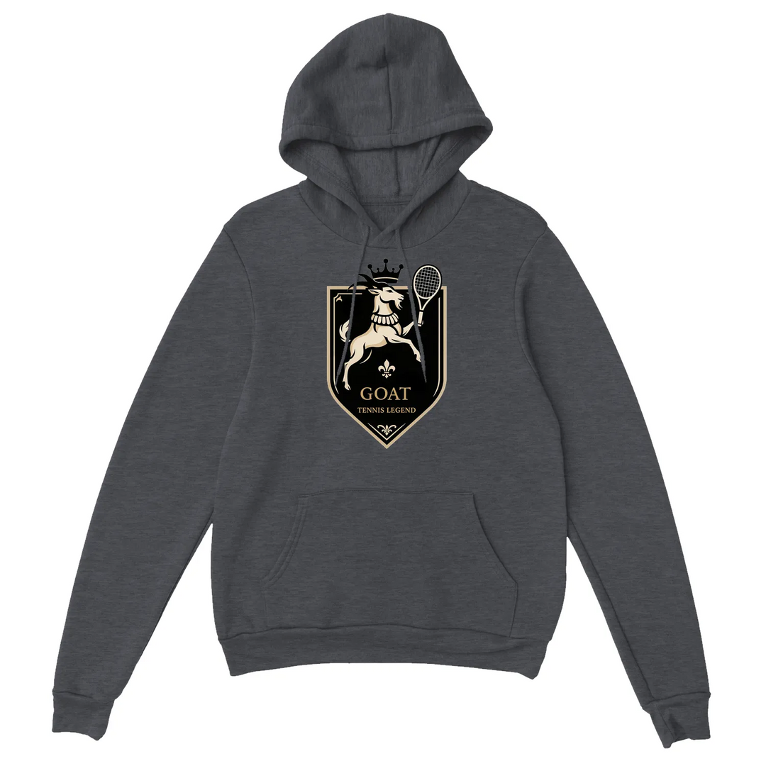 Hoodie Tennis GOAT2 un sweat capuche épais doux mélange 50 % coton polyester une doublée poche ventrale poignets élastiques tous grâce unisexe coupe douceur garantie boulochage