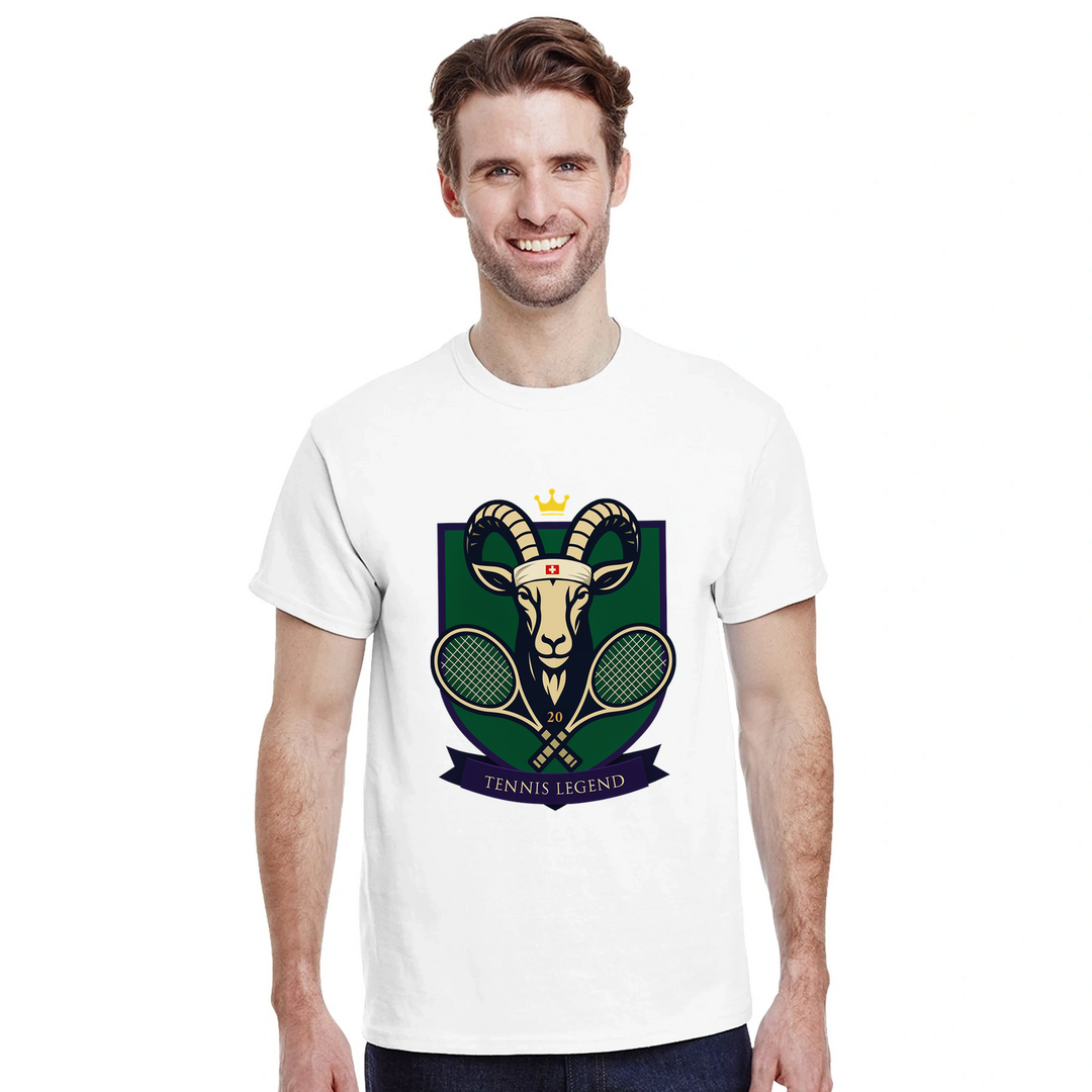 T-shirt med design som hyllar tennislegenden Roger Federer, perfekt för fans och spelare. Finns i storlekar S till XXL