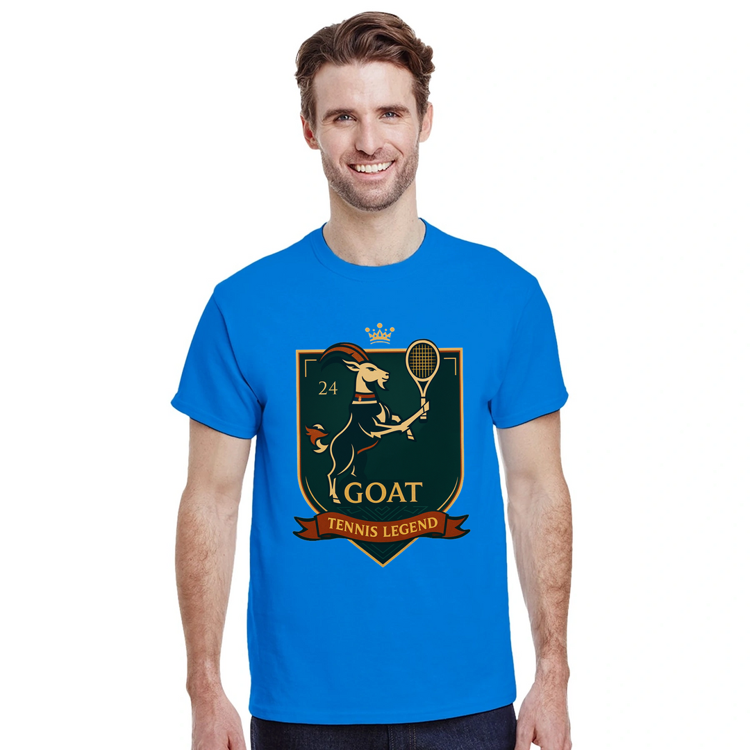 Camiseta exclusiva "Tennis GOAT Nole" para fãs de Novak Djokovic, confeccionada em algodão de alta qualidade para conforto e