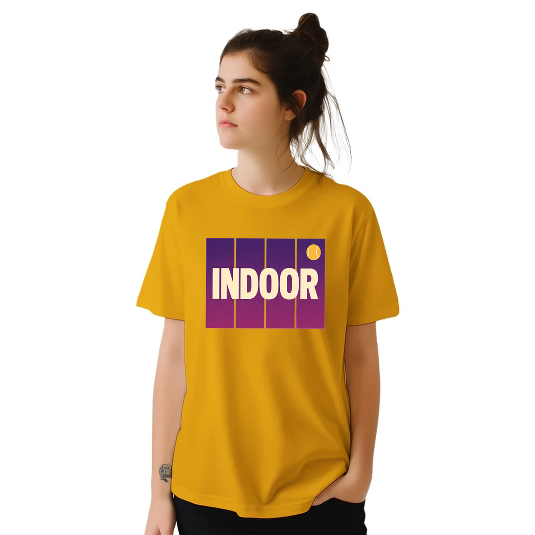 Camiseta de ténis indoor, perfeita para entusiastas do desporto, feita em algodão durável e confortável