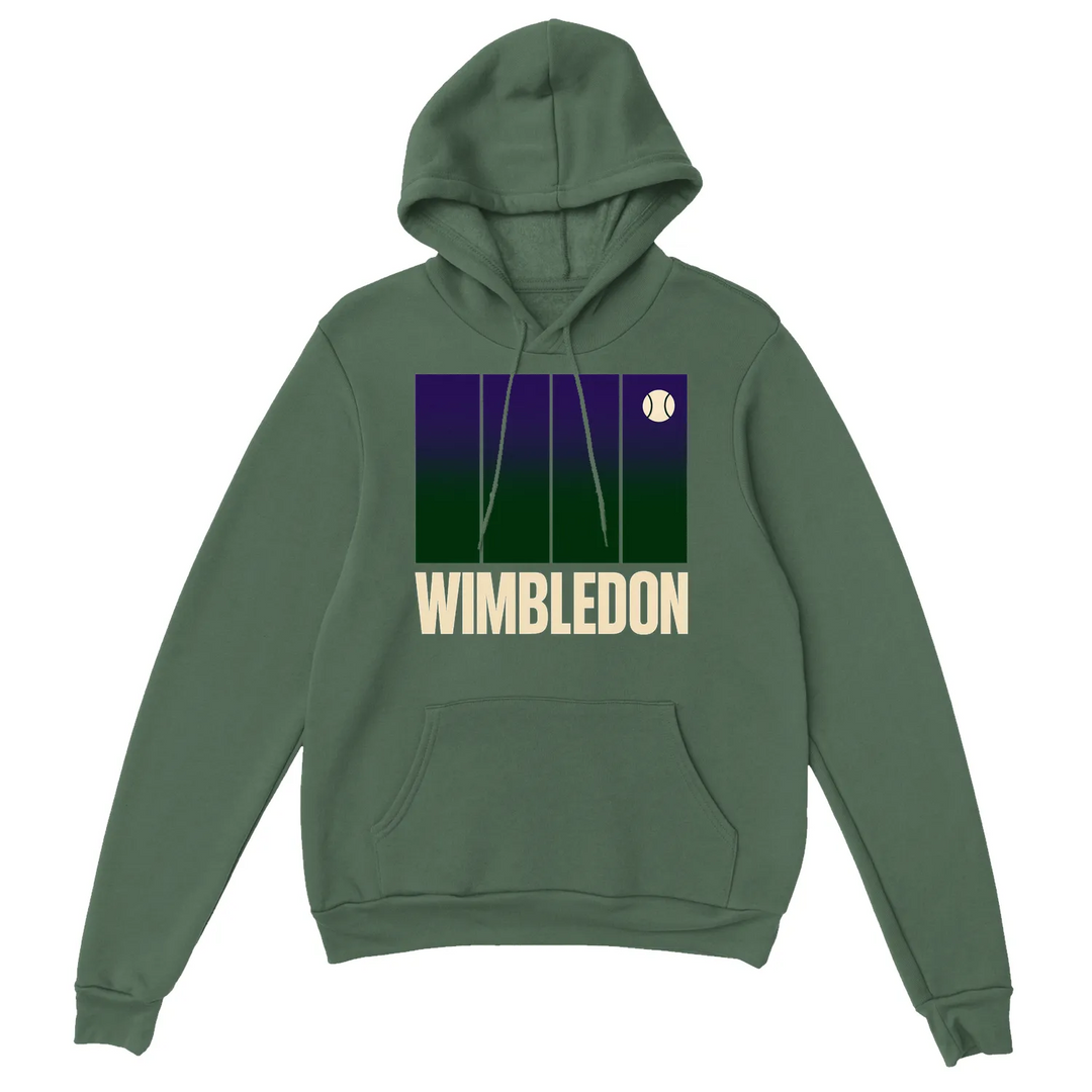 Hoodie Wimbledon Tennis em mistura de algodão e poliéster, com capuz forrado, bolso frontal e punhos canelados