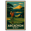stunning Arcachon Golf Poster perfect blend vintage art deco design vibrant yellow gray tones gem ideal wall best gift golfers style