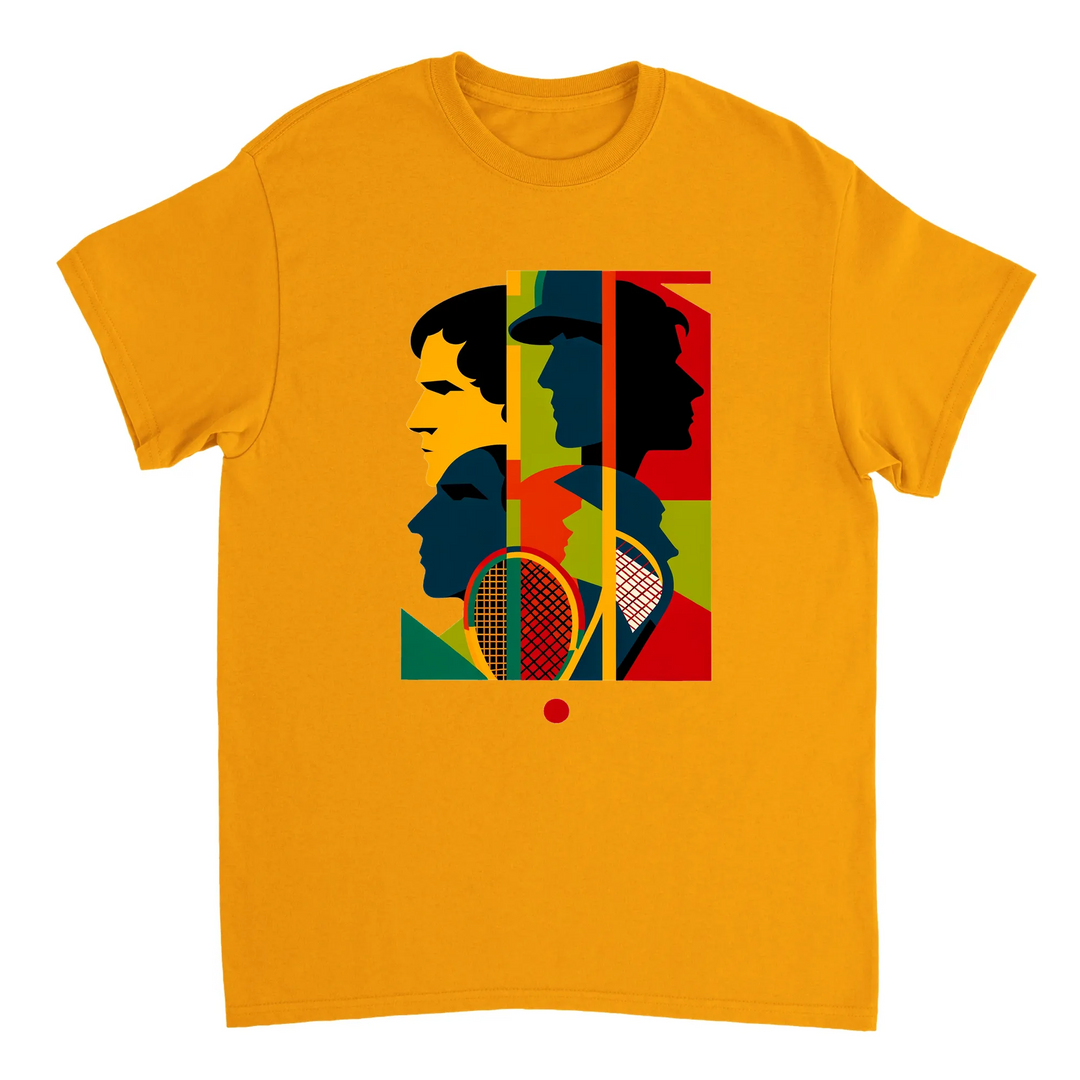 テニス大会に最適なスタイリッシュなテニステーマのTシャツ。プレイヤーやファンにぴったりの快適さとゲームへの情熱を融合。サイズ: S, M, L, XL, XXLでご用意。