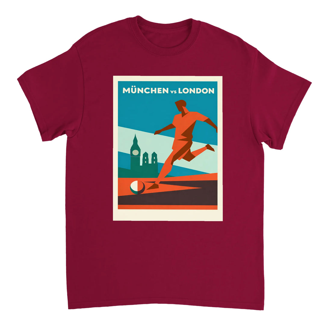 Image Red de Munich Germany Football Tshirt [color:red] [view:front]