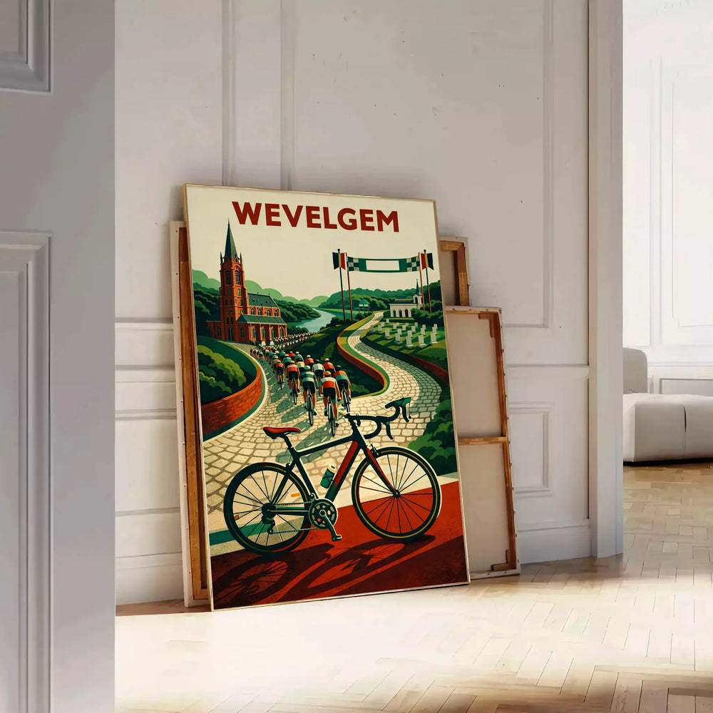 spirit Wevelgem Belgium cyclisme poster striking black green design sized artwork space today unframed options convenience