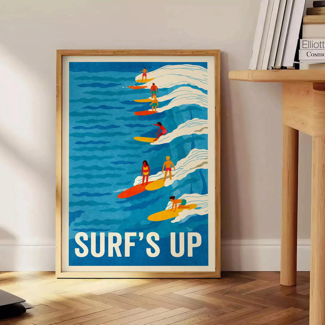 waves stunning Surf Holiday 2 poster gray blue palette artwork perfect beach lovers today vibrant dimensions cm space sanctuary sizes A4 A0