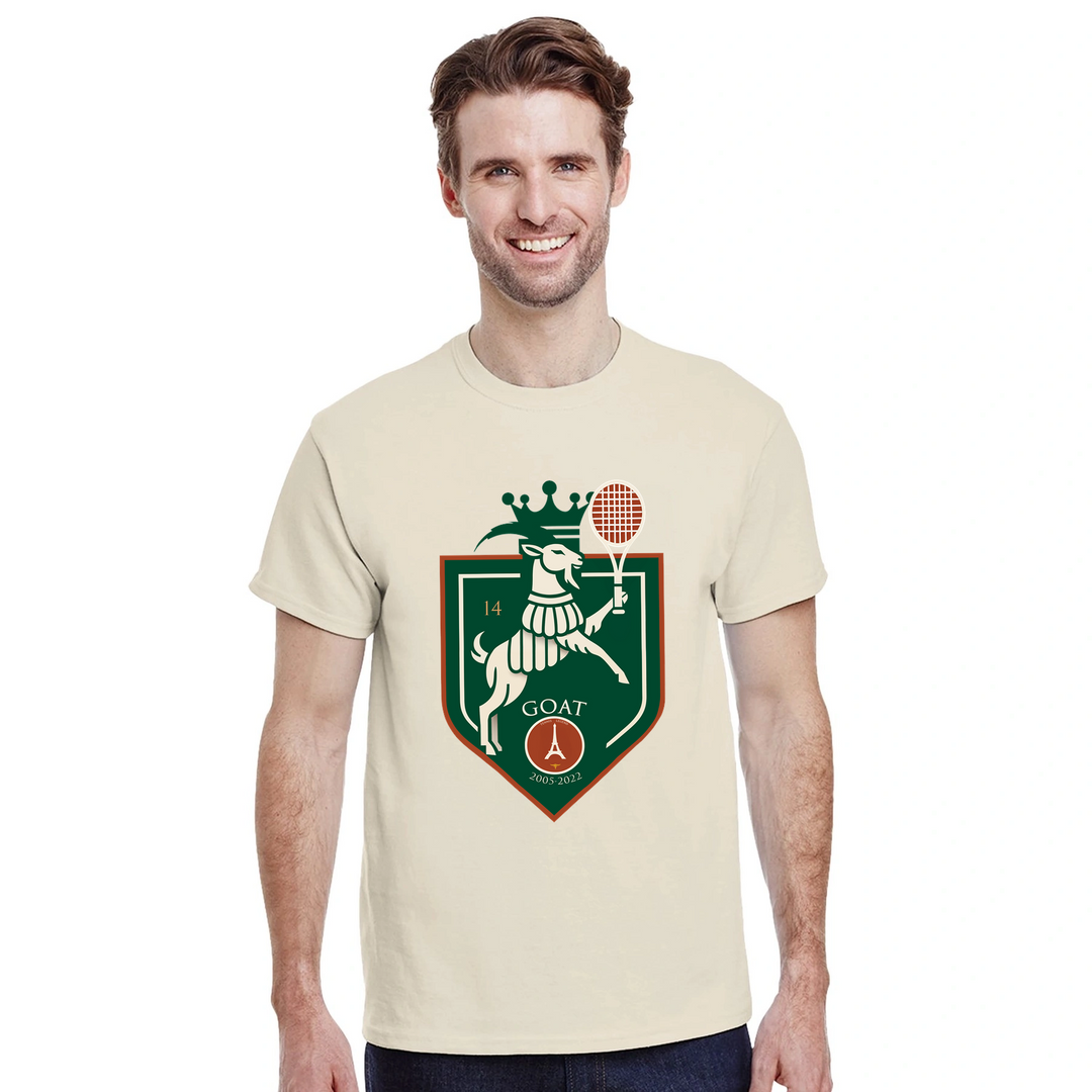 T-shirt exclusivo em homenagem a Rafa Nadal, feito em algodão premium, ideal para fãs de ténis