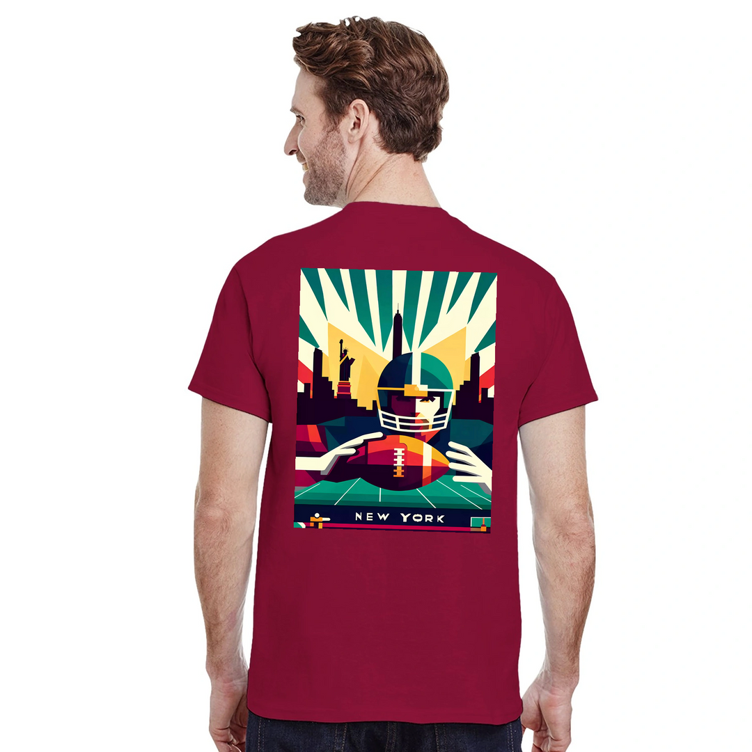T-shirt New York Football, perfetta per i fan e per chi ama la moda, realizzata in cotone resistente e con un design audace c
