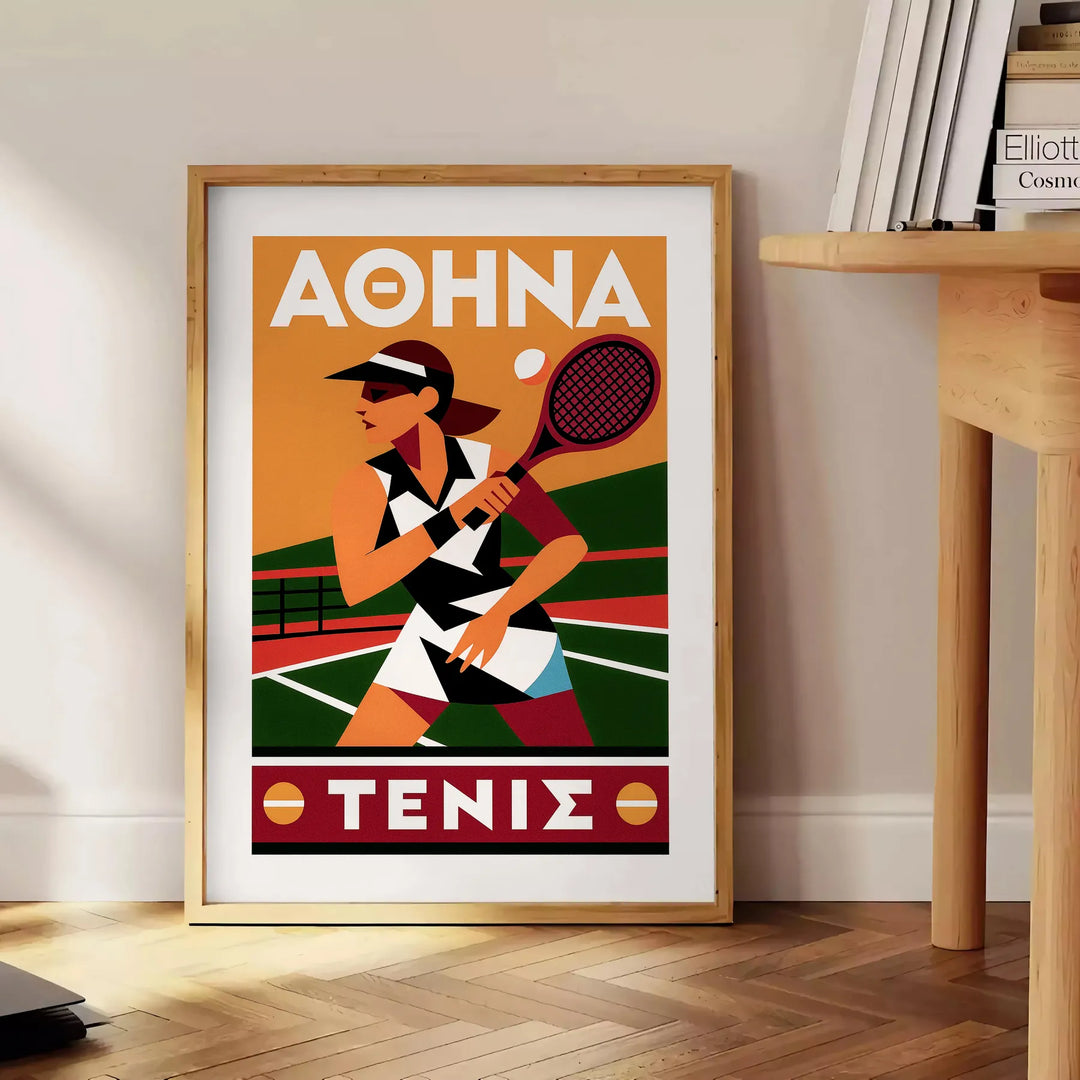 space striking Athena Tennis 22 poster bold red black design essence game enthusiast dynamic touch decor available A4 cm A0