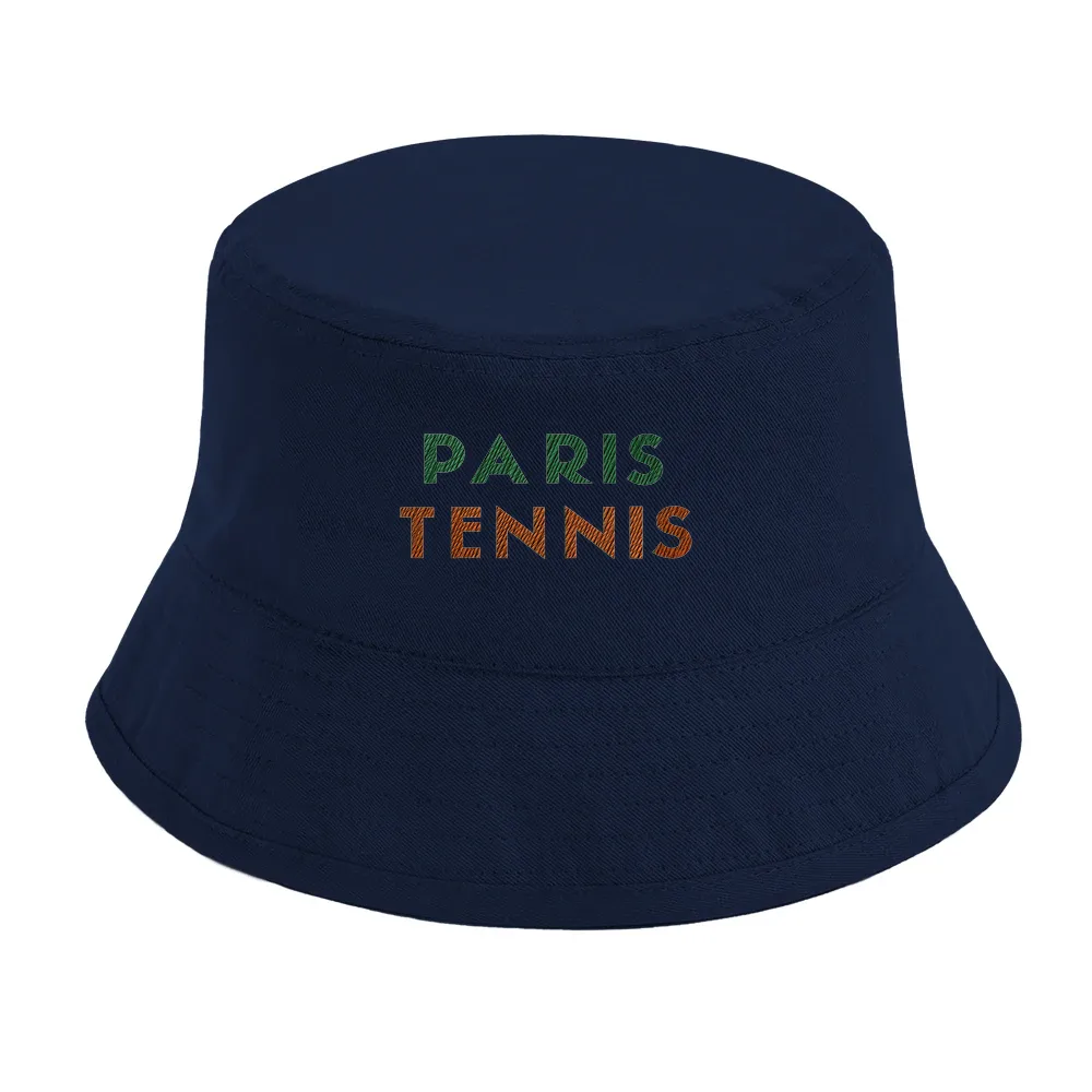 Paris Tennis 1 Bob brodé un chapeau chic éco-responsable sergé coton bio OCS style peau une protection UPF50 mode durable élégance naturelle