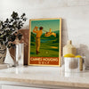 affiche golf Cannes Mougins un cadeau luxe idéal homme tons jaune gris poster vintage art déco espace chef - œuvre 30x40 50x70 cm formats A4 A0