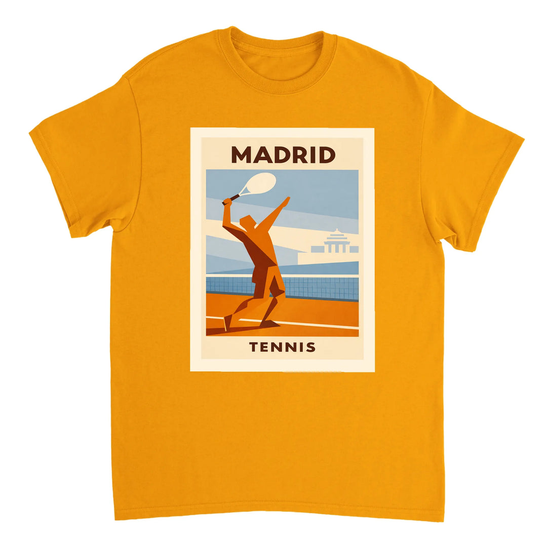 T-shirt τένις Μαδρίτης, με ζωντανό σχέδιο που αποτυπώνει την κουλτούρα του τένις στη Μαδρίτη. Ιδανικό για αθλητές και λάτρεις