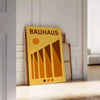 vibrant charm Bauhaus poster art striking Yellow Shadow design bold red green hues prints available space unframed options
