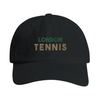 Vintage London Tennis keps broderad med låg profil och böjd skärm