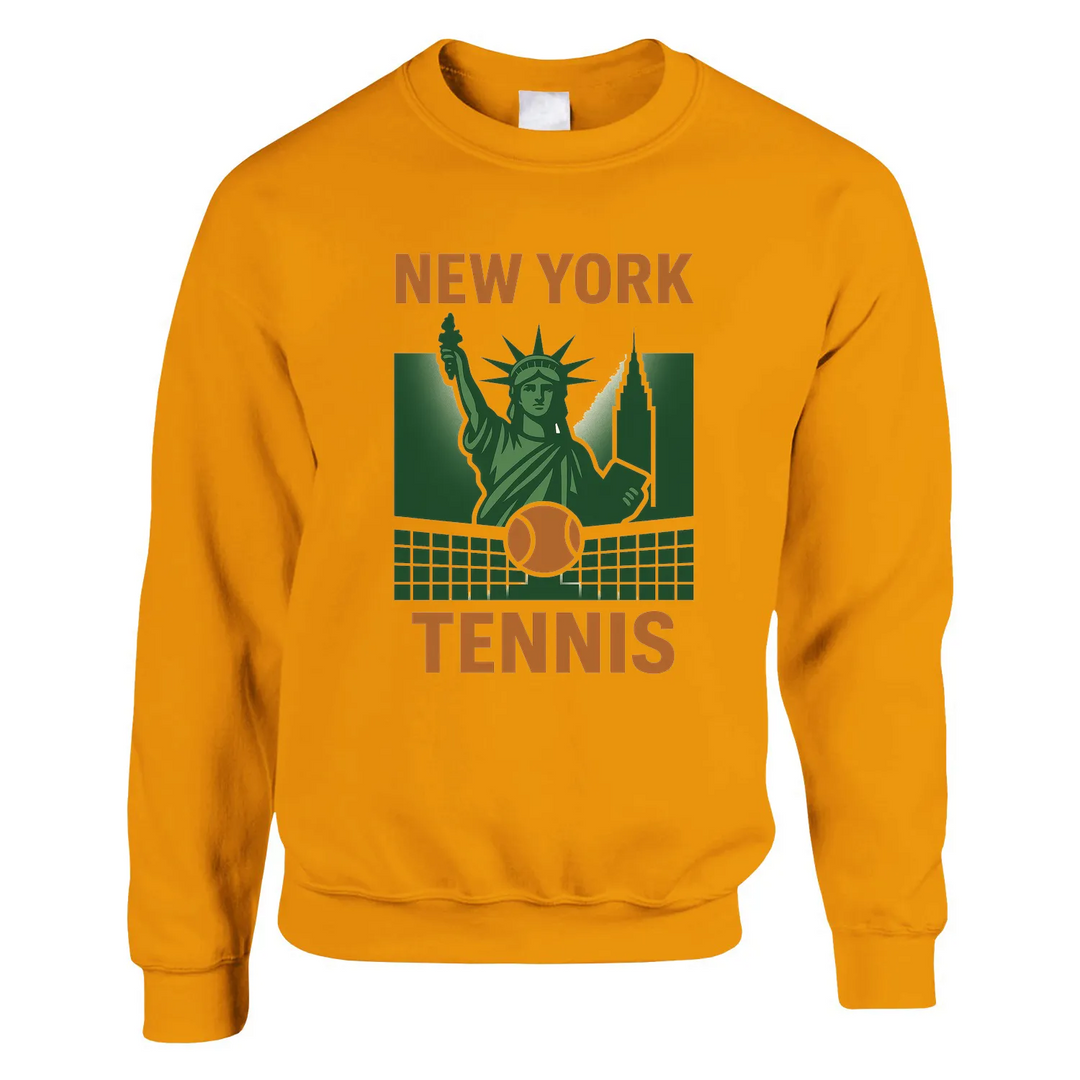 New York Tennis Sweater un sweat - shirt épais unisexe mélange doux 50 % coton polyester coupe classique une douceur inégalée grâce à la filature jet air coutures robustes look sportif élégant