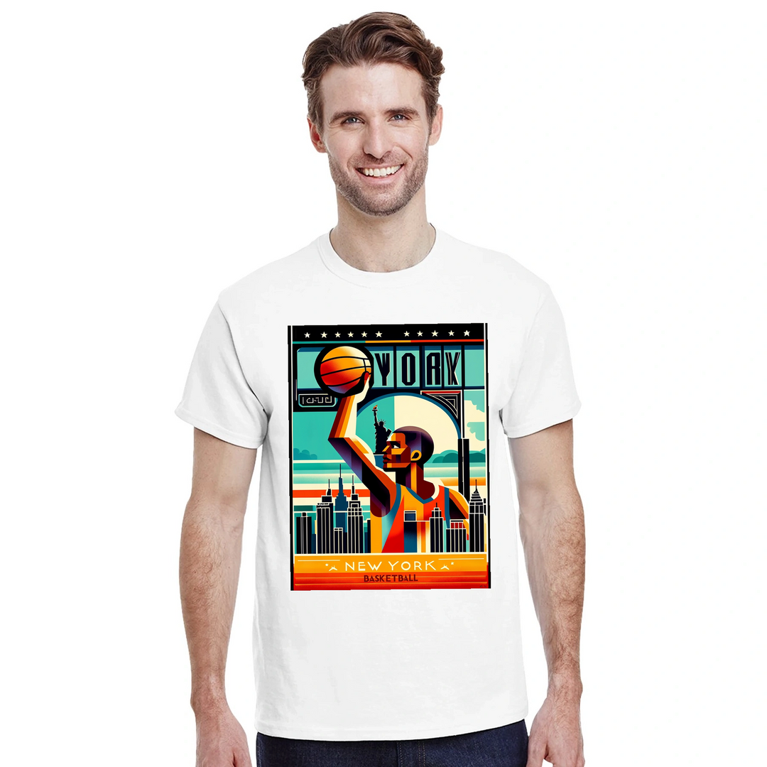 T-shirt T - shirt basket style urbain passion sport look design unique esprit NYC vôtre amour basketball douceur coton naturel