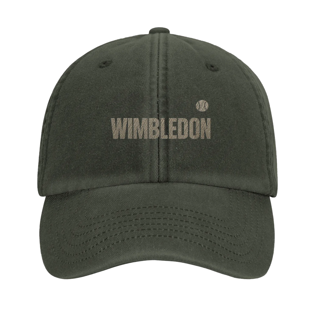 Vintage Wimbledon Tennis Cap mit gesticktem Design aus 100% gebürsteter Baumwolle. Bequem und stilvoll für lässige Outfits