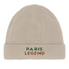 Tennis Paris Legend Embroidered Beanie 2 style eco friendliness 100 % organic cotton soft lightweight breathable unmatched comfort setting indoor outdoor blend fashion sustainability