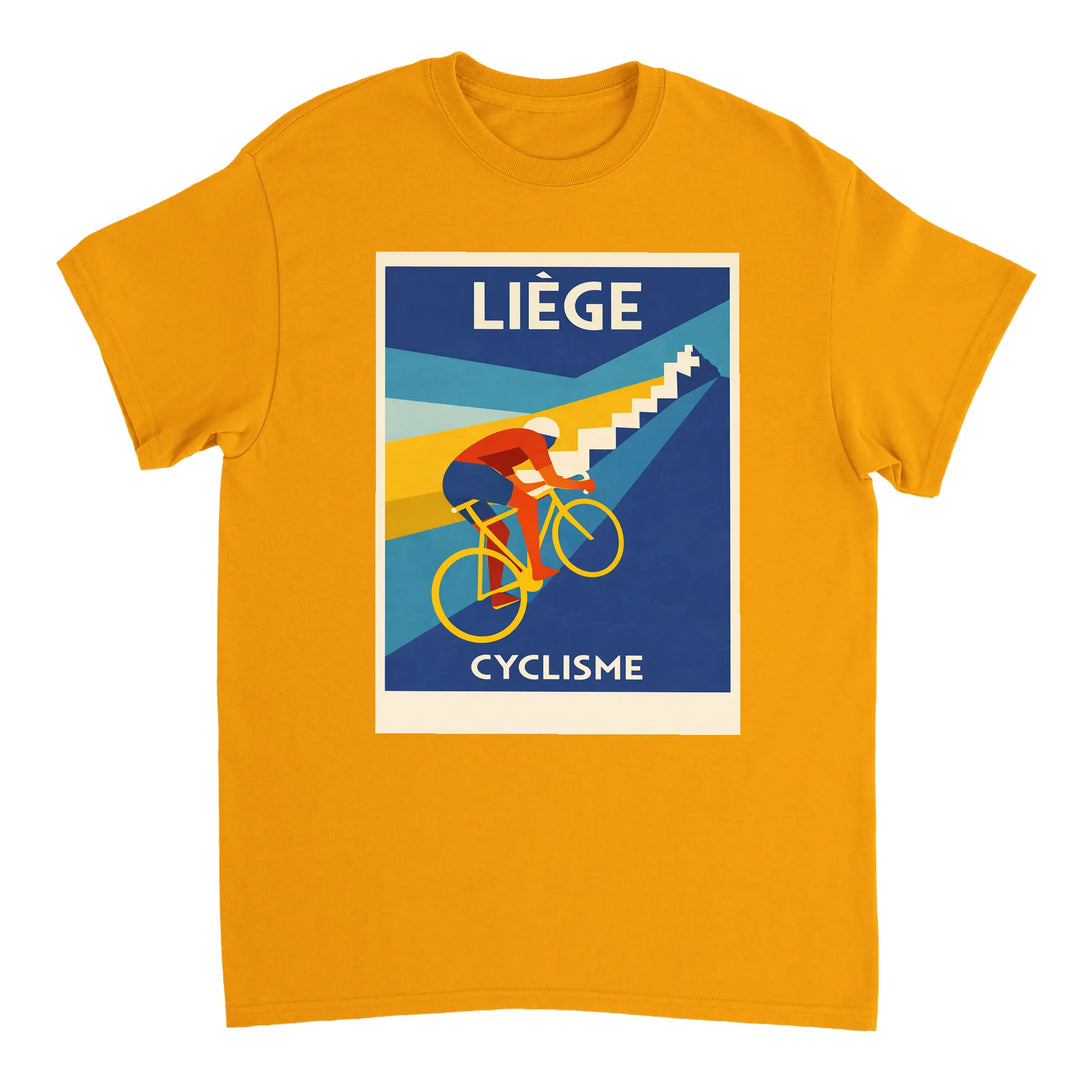 T-shirt Liège Belgium Cyclisme, ιδανικό για ποδηλάτες και καθημερινές εμφανίσεις, διαθέσιμο σε S, M, L, XL, XXL