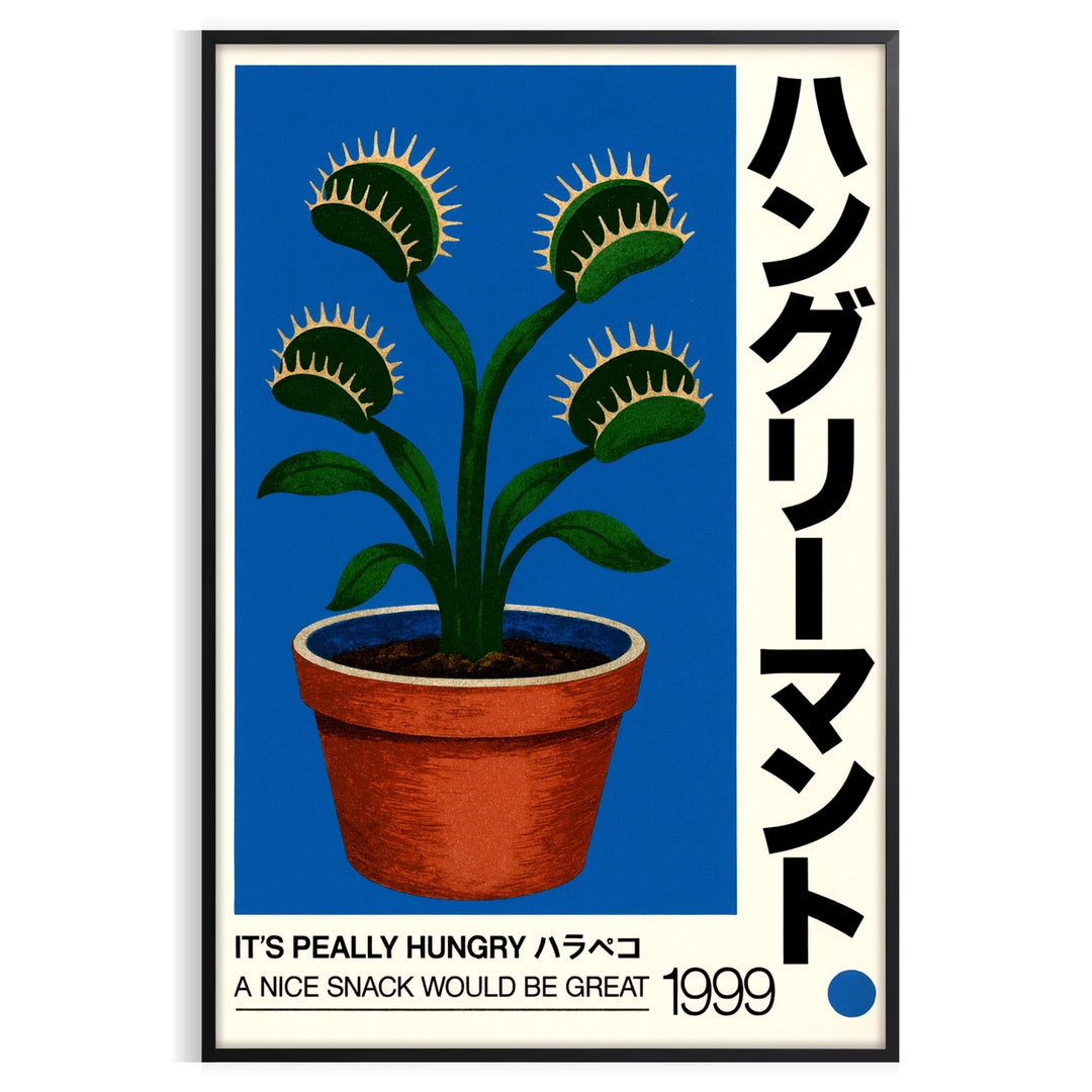 captivating world botany Vintage Carnivorous Plant Botanical Poster orange black colors stunning print perfect touch nature decor space unique artwork unframed options