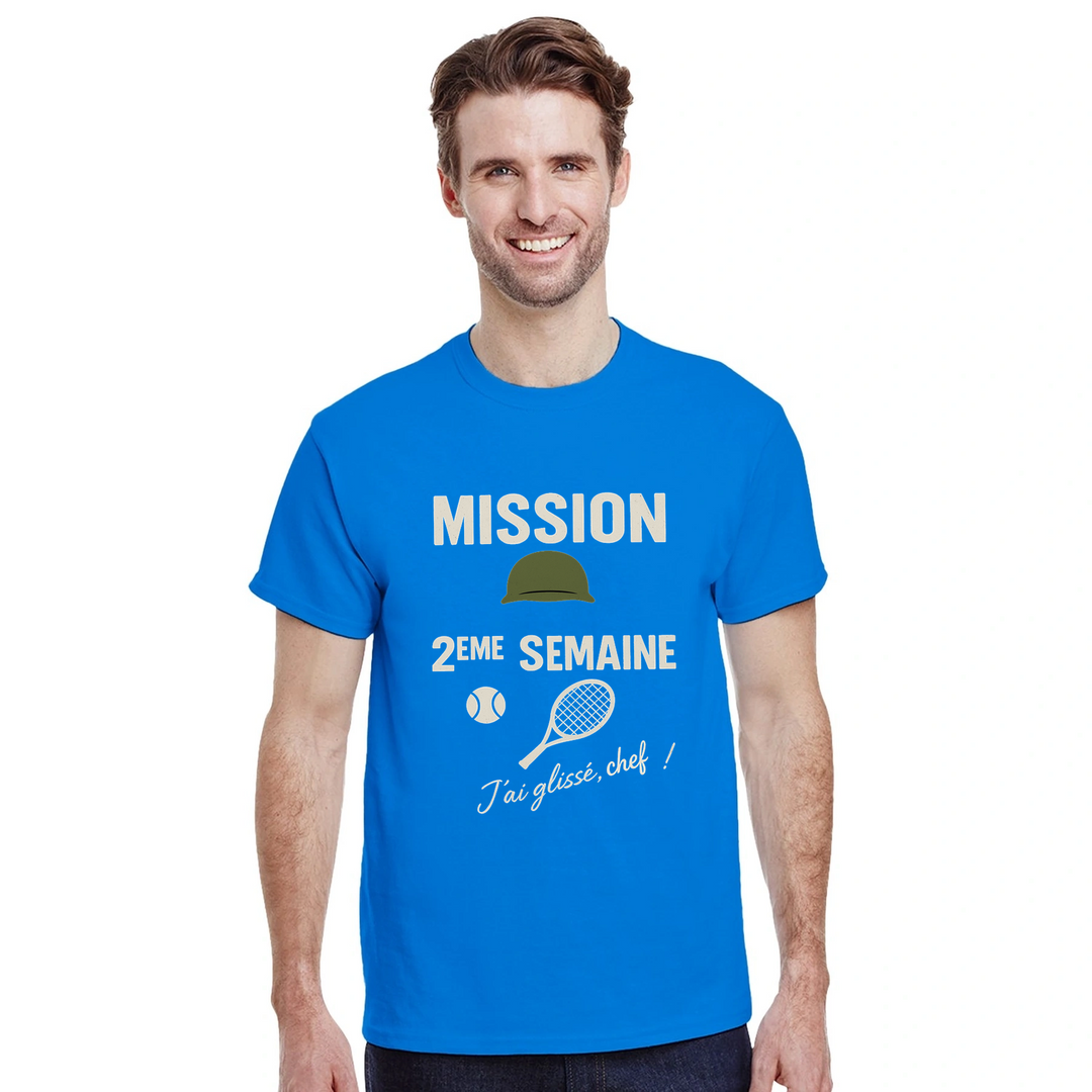 Image Blue de Mission 2eme Semaine Tennis Tshirt 4 [color:blue] [view:front]