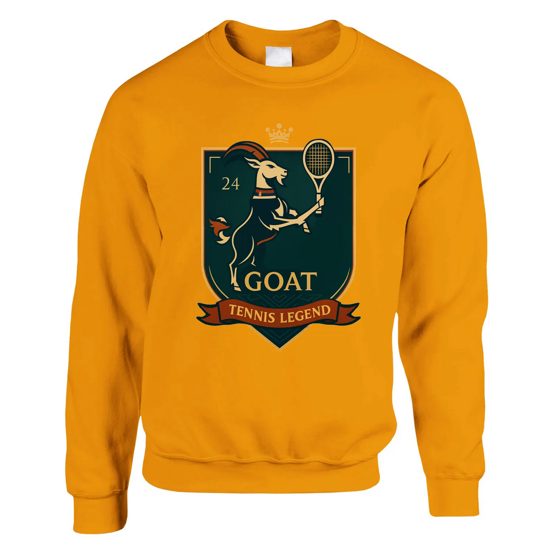 Maglione Tennis GOAT Nole, unisex, in cotone e poliestere, morbido e resistente, taglio classico e confortevole