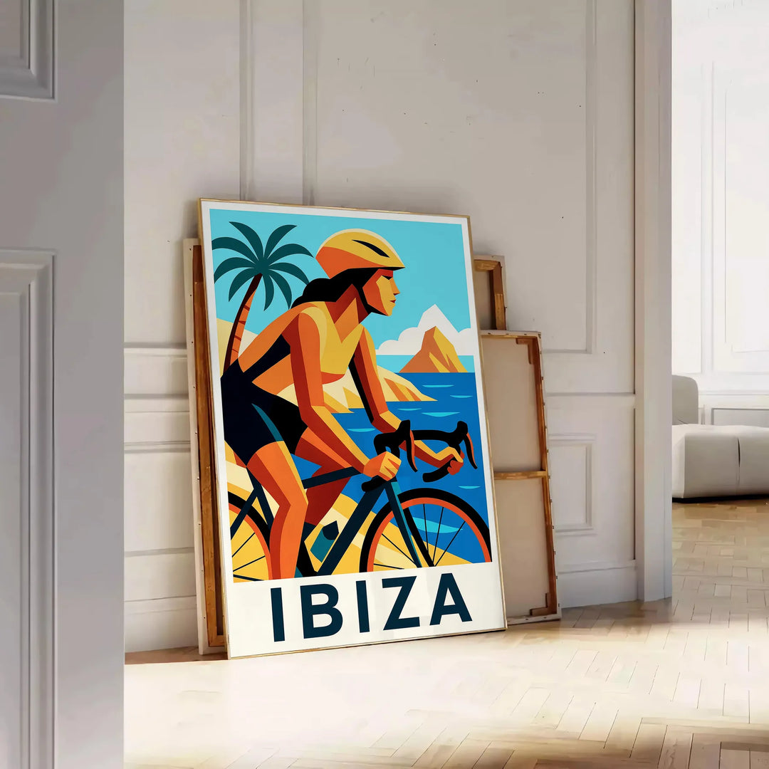 affiche Ibiza 20 vibrante couleurs rouge jaune passionnés cyclisme décoration disponibles 30x40 une touche dynamique espace version