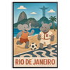 space vibrant poster playful kid elephant rhinoceros football lively spirit Rio de Janeiro orange blue hues perfect room dimensions cm size A4 A0