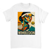 T-shirt Cubista Wimbledon, ideal para amantes do ténis, em algodão macio e respirável, combina arte e desporto