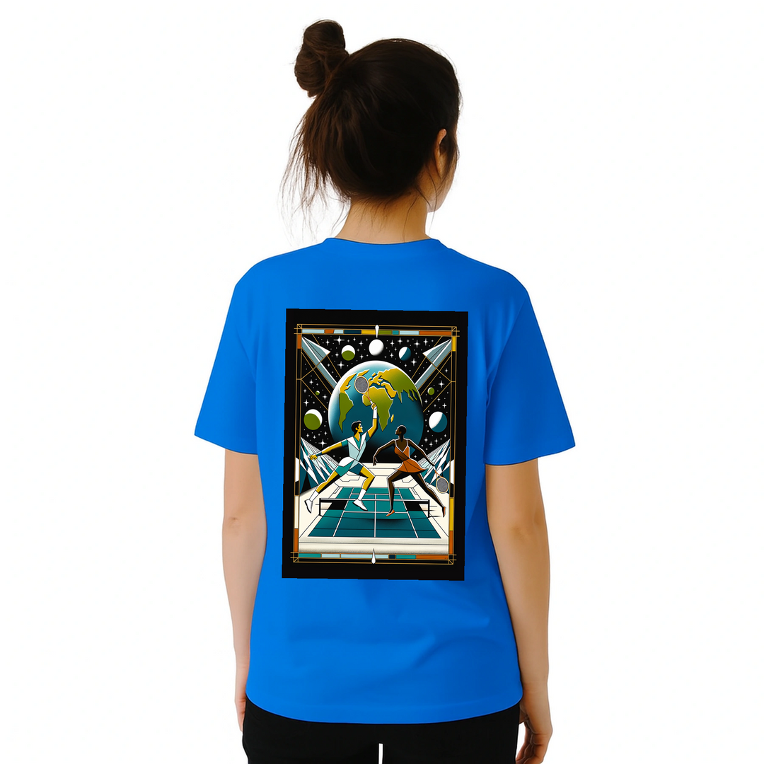 T-shirt Tennis Moon, design único que combina amor pelo ténis com um toque celestial. Confortável e estiloso, disponível em v