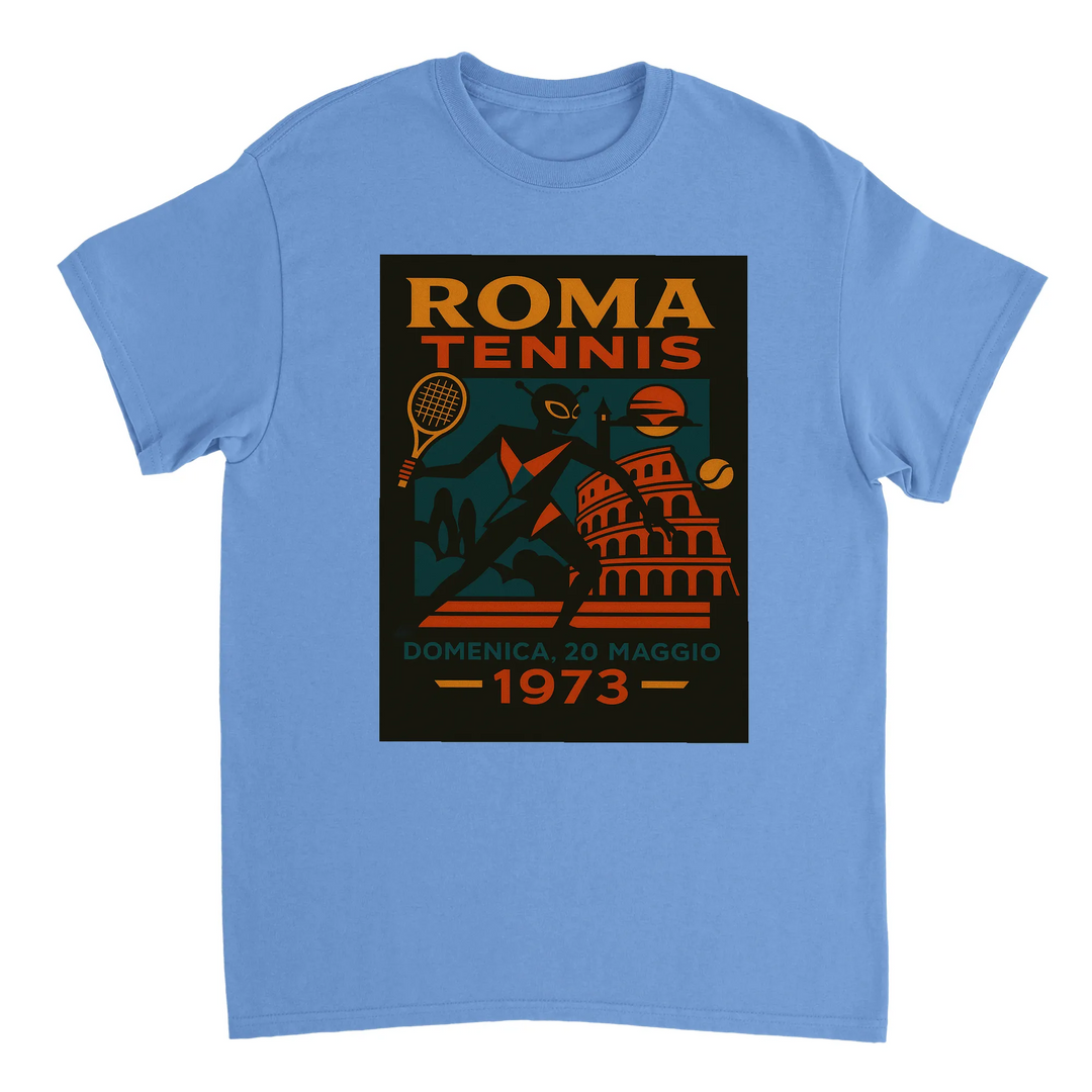 T-shirt Alien Roma Tennis, un capo unico che unisce un tema alieno giocoso alla passione per il tennis, disponibile in divers