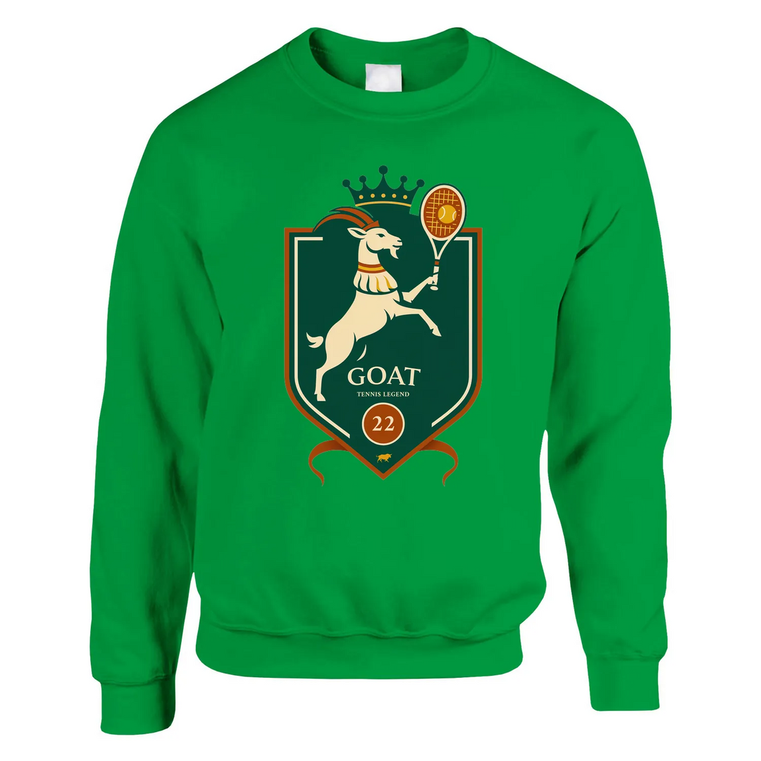 Suéter Tennis GOAT Rafa, cómodo y elegante, mezcla de 50% algodón y 50% poliéster, resistente a la formación de bolitas