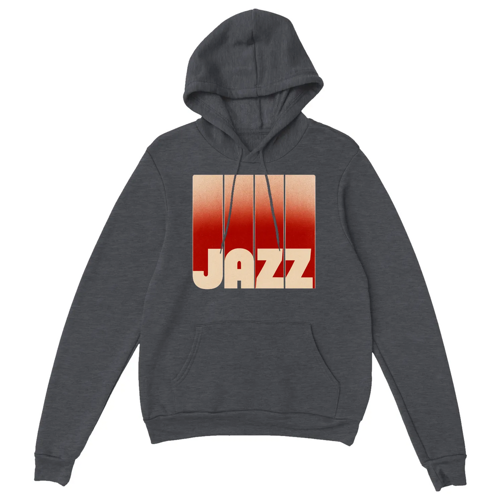 comfort style Jazz Music Hoodie 37 cozy 50 % cotton polyester blend thick pullover lined hood drawstring air jet fabric soft feel front pocket ribbed cuffs spandex waistband perfect unisex piece today