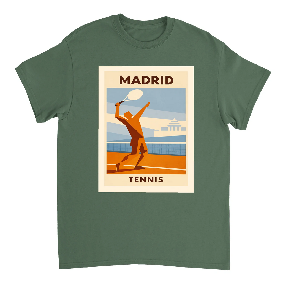 T-shirt τένις Μαδρίτης, με ζωντανό σχέδιο που αποτυπώνει την κουλτούρα του τένις στη Μαδρίτη. Ιδανικό για αθλητές και λάτρεις