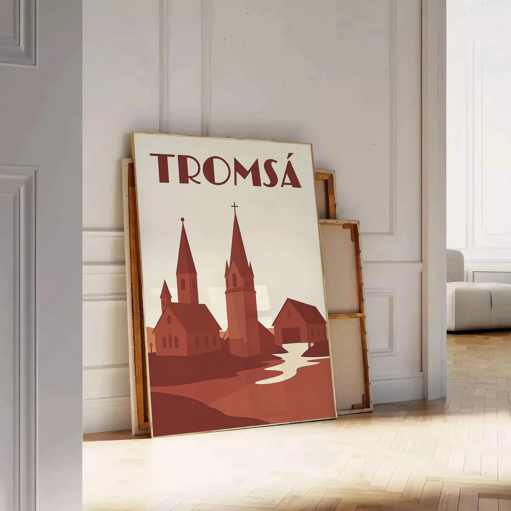 charm Tromsø Norway stunning Art Déco vintage poster elegant green white hues perfect addition space unique today decor available