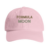 Gorra vintage bordada con motivo luna Fórmula 1, diseño de perfil bajo