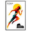 affiche dynamique thème 100 mètres passion sport Rome couleurs vibrantes rouge noir 50x70 30x40 décoration œuvre cadre
