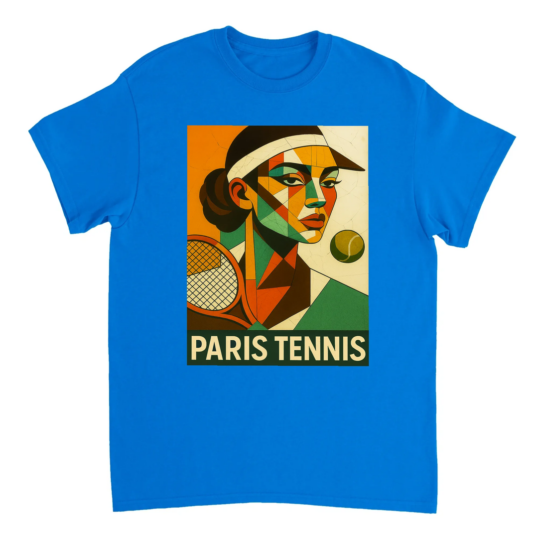 Image Blue de Paris Cubist Tennis Tshirt [color:blue] [view:front]