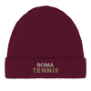 Image Burgundy de Beanie Roma Tennis 2  - Cotton Bio, Embroidered Design