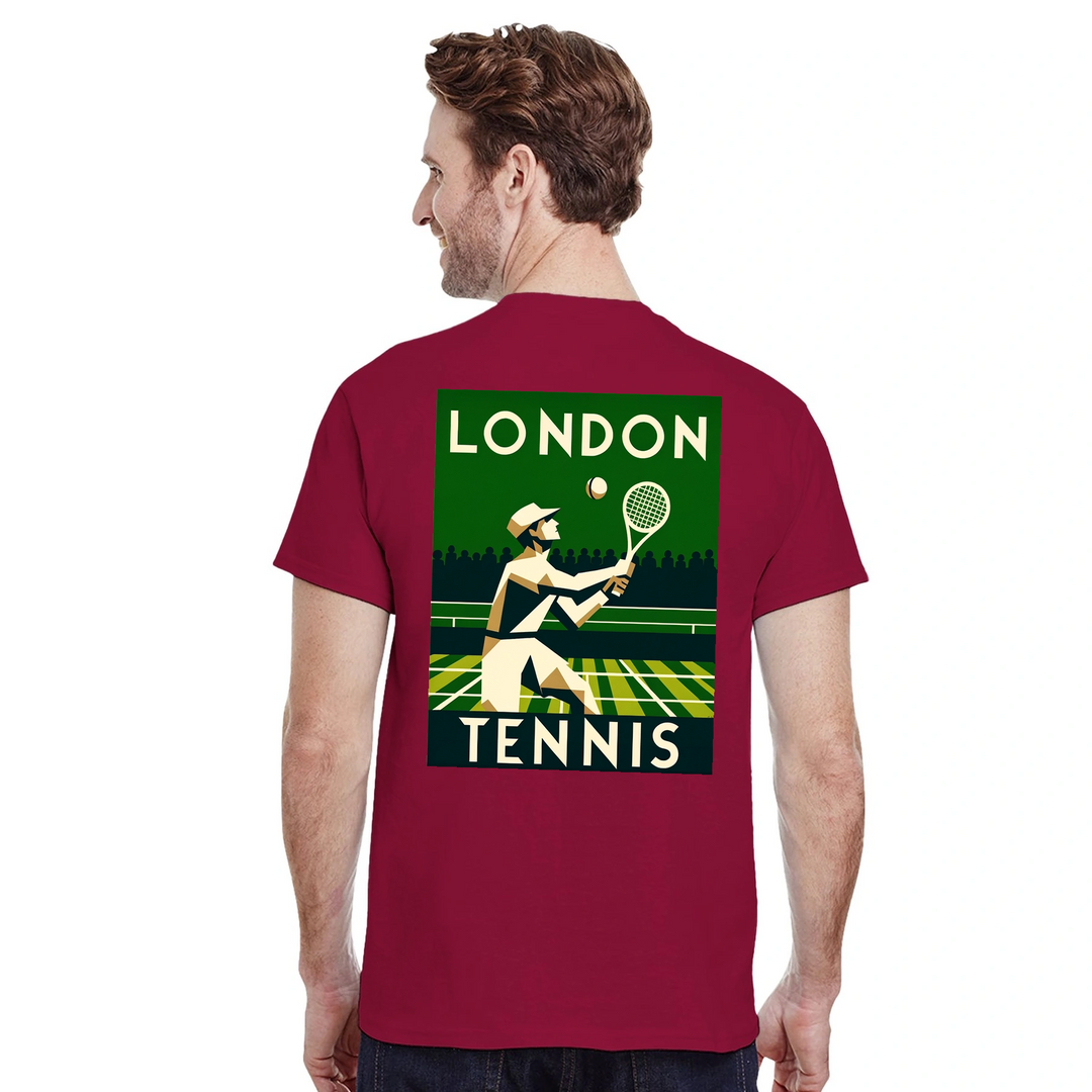 Koszulka tenisowa inspirowana Londynem, idealna dla fanów i graczy. Wykonana z wysokiej jakości bawełny, łączy styl z komfort