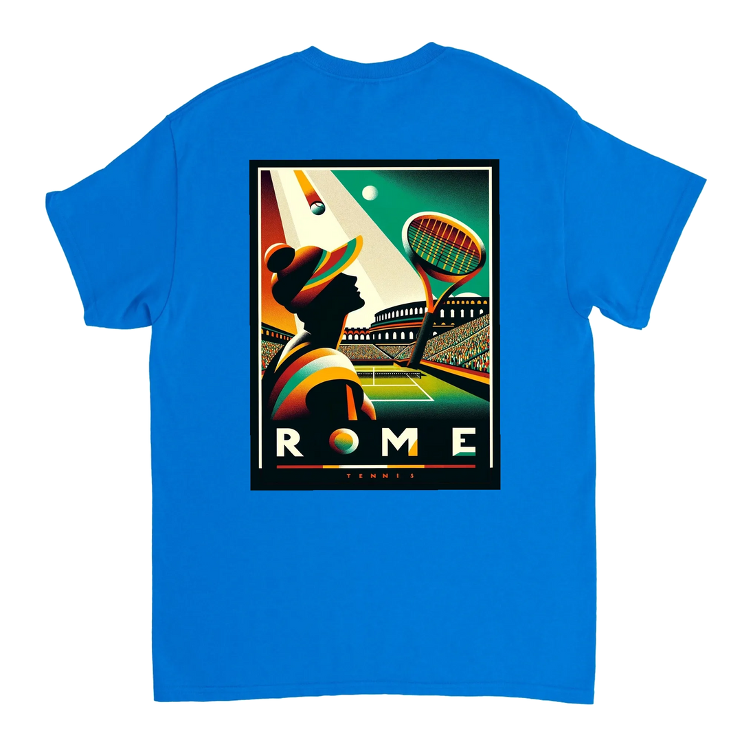 Image Blue de Roma Tennis Tshirt  [color:blue] [view:back]