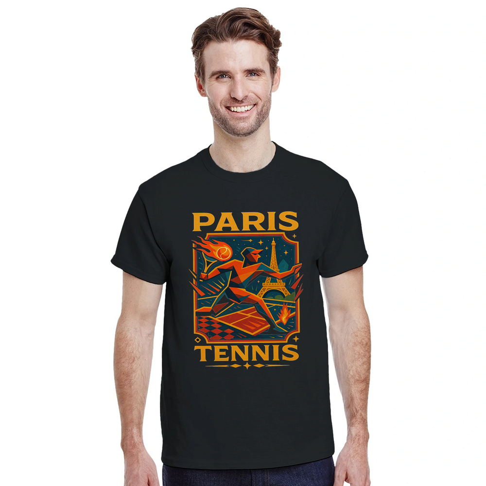 T-shirt love tennis Paris Vintage Cartoon T Shirt whimsical design charm City Lights sporty side casual outings courts tee enthusiast today high quality cotton comfort