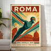élégance Rome affiche captivante Swimming disponible rouge bleu dimensions 50x70 cm pièce unique une touche artistique espace version