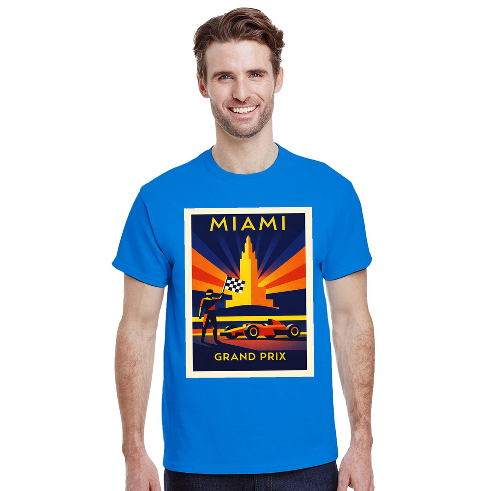 T-shirt style Miami F1 t shirt motorsport fans vibrant design thrill Formula 1 racing sunny streets tee perfect race day casual outings today experience comfort best high quality cotton soft feel