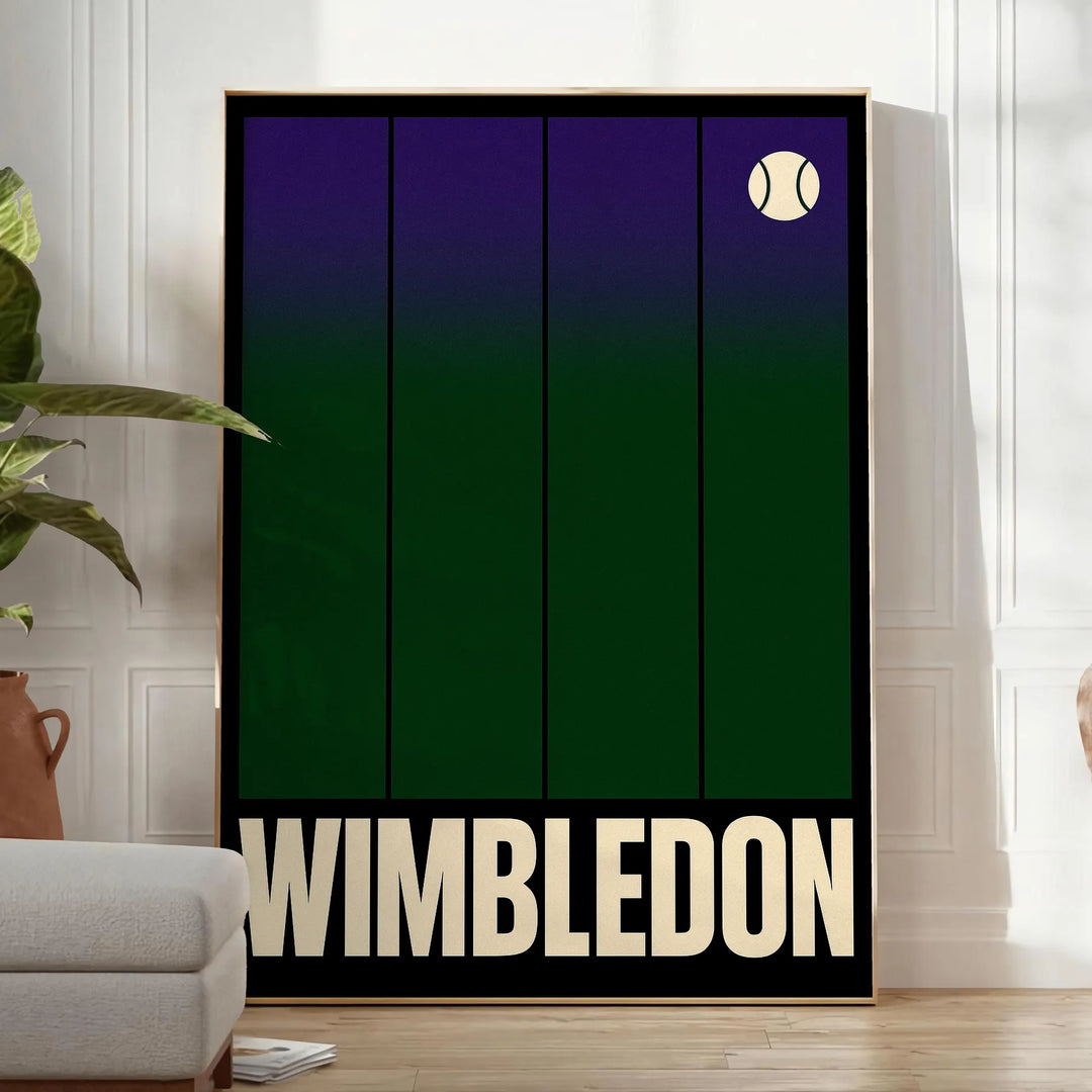 affiche exclusive Wimbledon Tennis 6 un must have tous passionnés élégantes couleurs noir gris artwork une touche chic décoration dimensions cm sublimez murs disponibles A4 A0