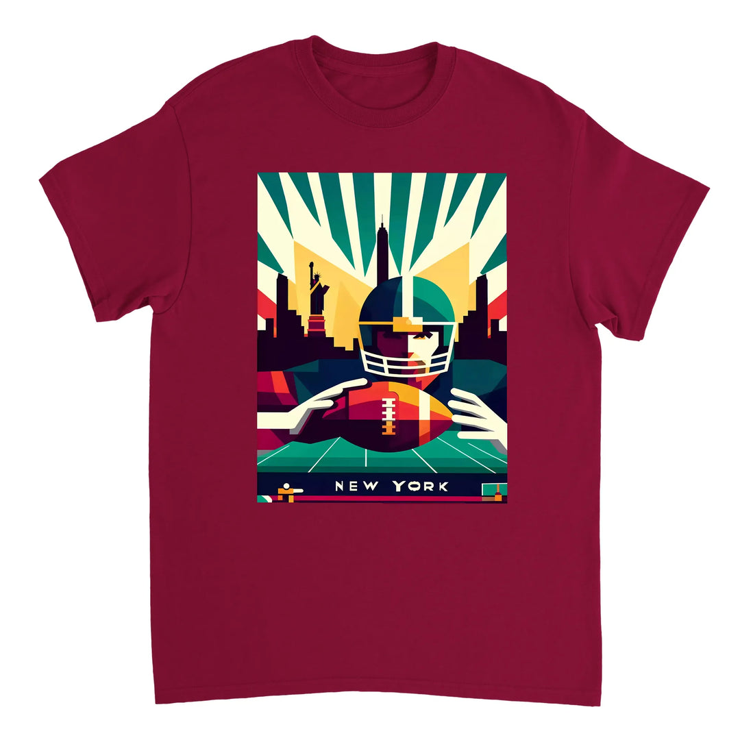 Stylowy t-shirt z motywem nowojorskiego futbolu, idealny na mecze i codzienne wyjścia. Wysokiej jakości bawełna zapewnia komf