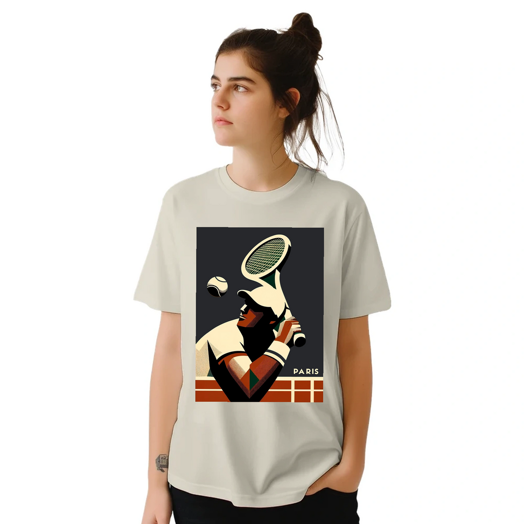 T-shirt vibrante de ténis, ideal para usar em campo e fora dele, com conforto e durabilidade